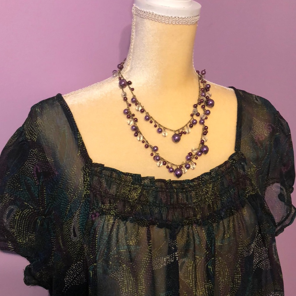 CATO Plus Size Sheer Floral Paisley Blouse ❤️